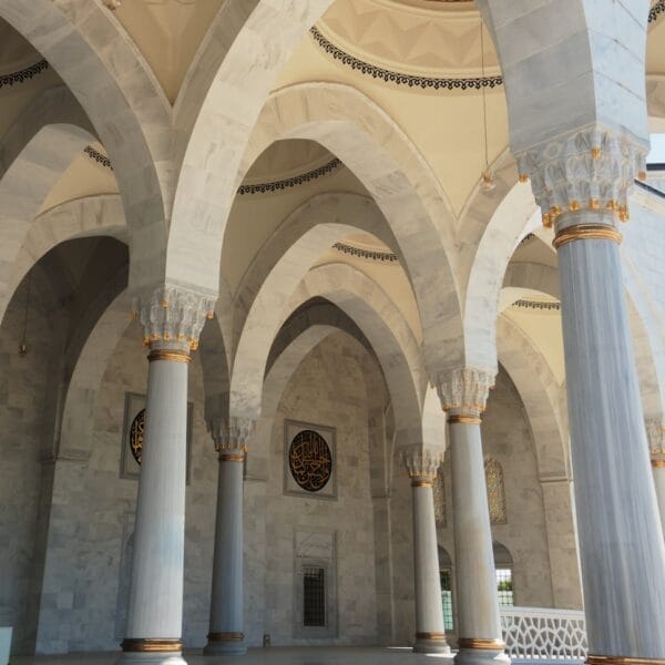 marble colonnade of mosque